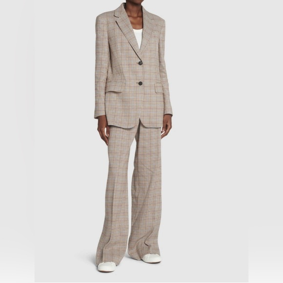 MaxMara Jackets & Blazers - Weekend Max Mara Houndstooth Print Cotton and Linen Blend Blazer Size 16